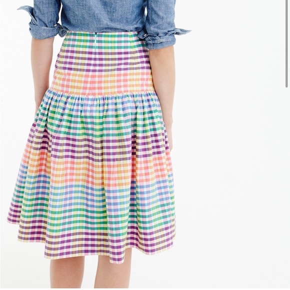 *SOLD* J. Crew | Women’s Tie-front Skirt In Rainbow Gingham | 14 | EUC - Picture 2 of 9